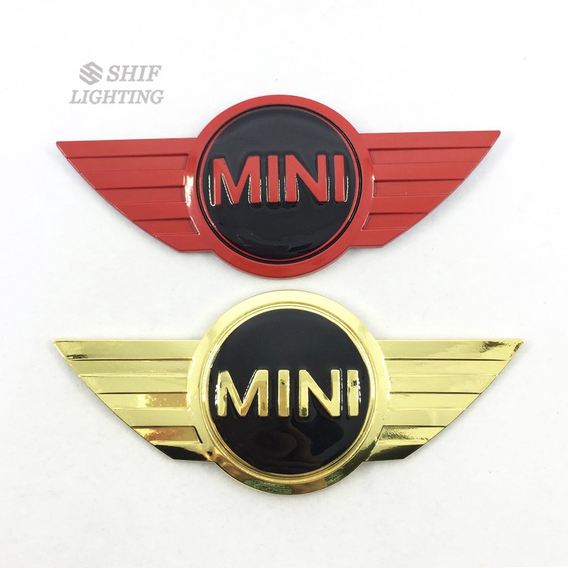 1pc Stiker Emblem Logo Sayap Mini Bahan Metal Untuk Mobil Mini Cooper