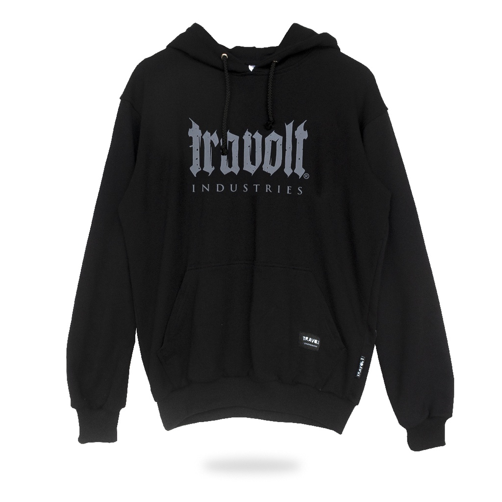 Hoodie - Stone - Black - Hitam - Sweater - Travolt