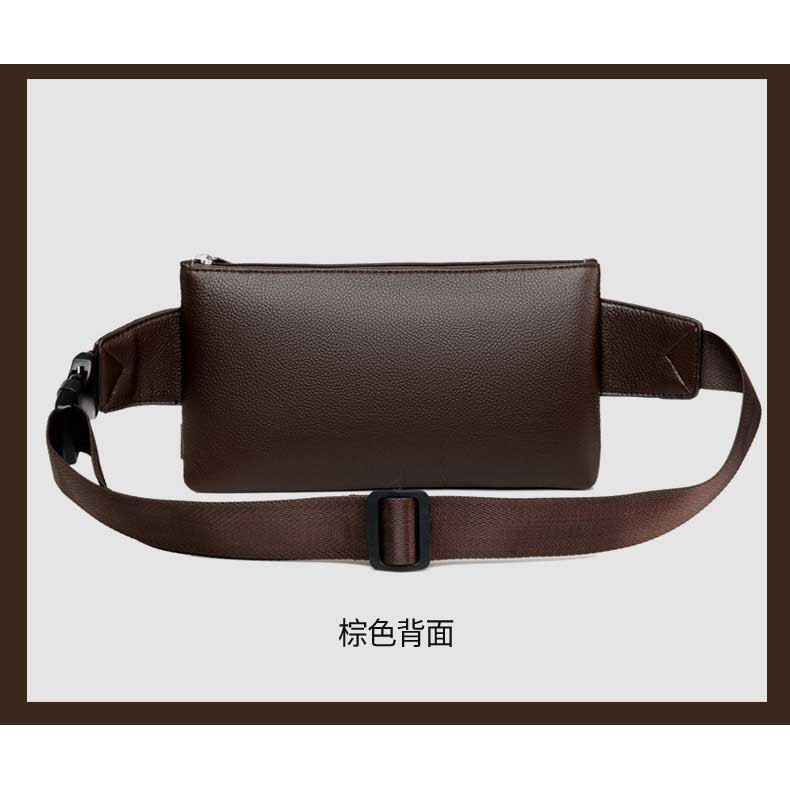 Rhodey Tas Pinggang Pria Waistbag Bahan Kulit - Brown