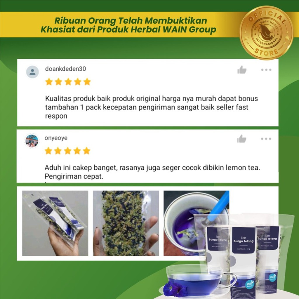 Bunga Telang TUMPUK PREMIUM 50 gram  Bunga Telang Tumpuk Pewarna Alami Herbal Organik dan Sehat