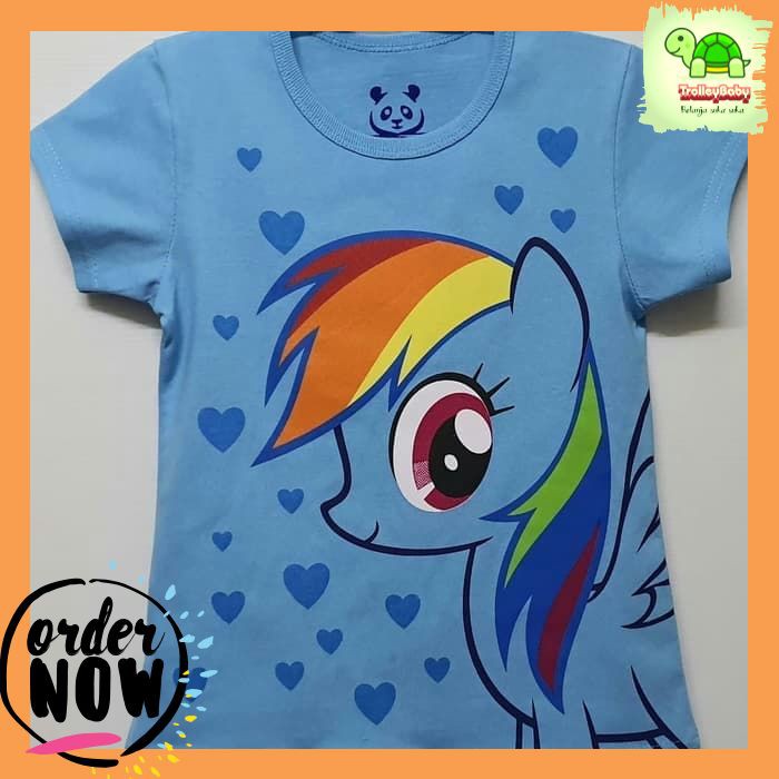 KA163 KAOS ANAK MURAH BAJU ANAK PEREMPUAN KAOS ANAK PEREMPUAN MURAH PONY RAINBOW DASH 1-6T