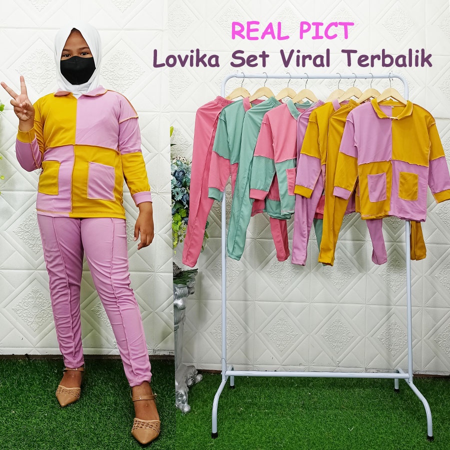 LOVIKA SET ANAK VIRAL TERBALIK BAJU DAN CELANA 6-12Tahun GL FASHION