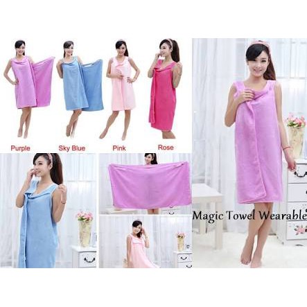 Wearable towel model toga / handuk baju multifungsi