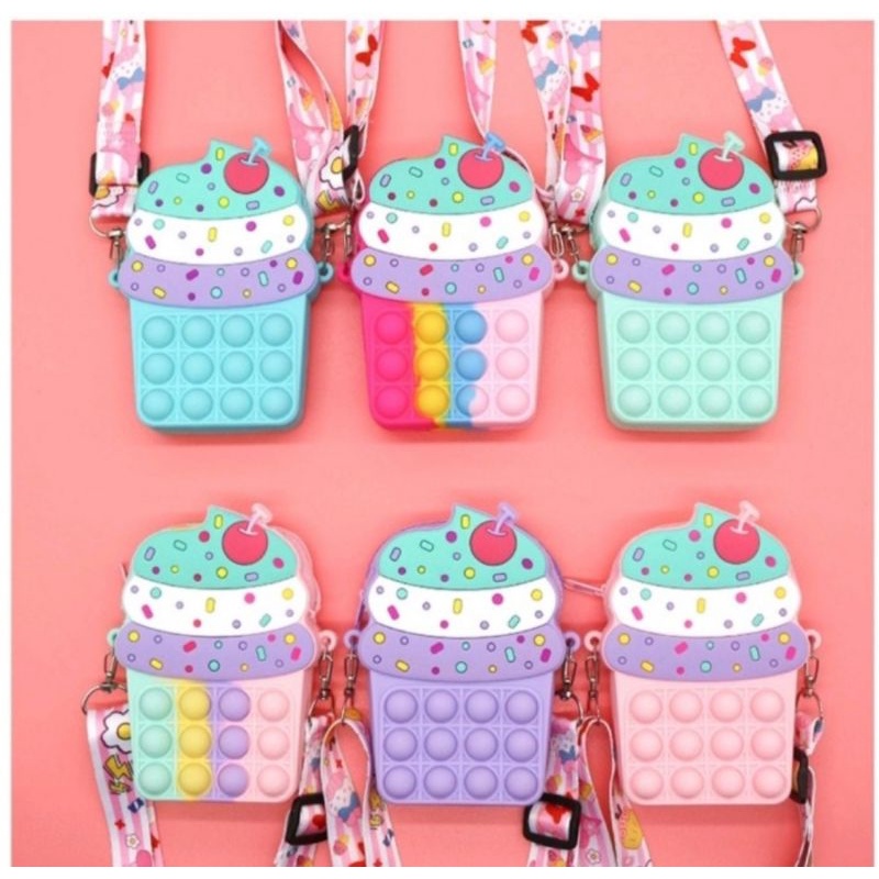 Tas Pop It Anak Ice Cream - Tas Selempang Pop It Import Premium