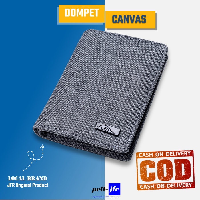 Dompet pria cowok fashion lipat bahan kulit kanvas canvas panjang asli ori original JP08