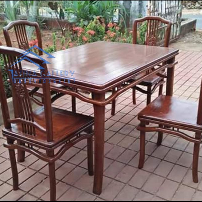 BISA COD/Meja Makan Taici 4K/Meja makan murah/meja makan jati/furniture Jepara/toko mebel