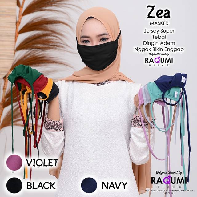 ZEA MASKER ORIGINAL RAQUMI HIJAB | RAQUMI PEKANBARU | masker Polos | Masker Premium | Masker Jersey