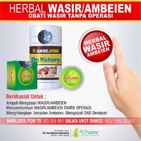 AMBEJOSS SALEP SALWA DE NATURE OBAT HERBAL WASIR AMBEIEN  AMAN UNTUK ANAK, IBU HAMIL ATAU MENYUSUI