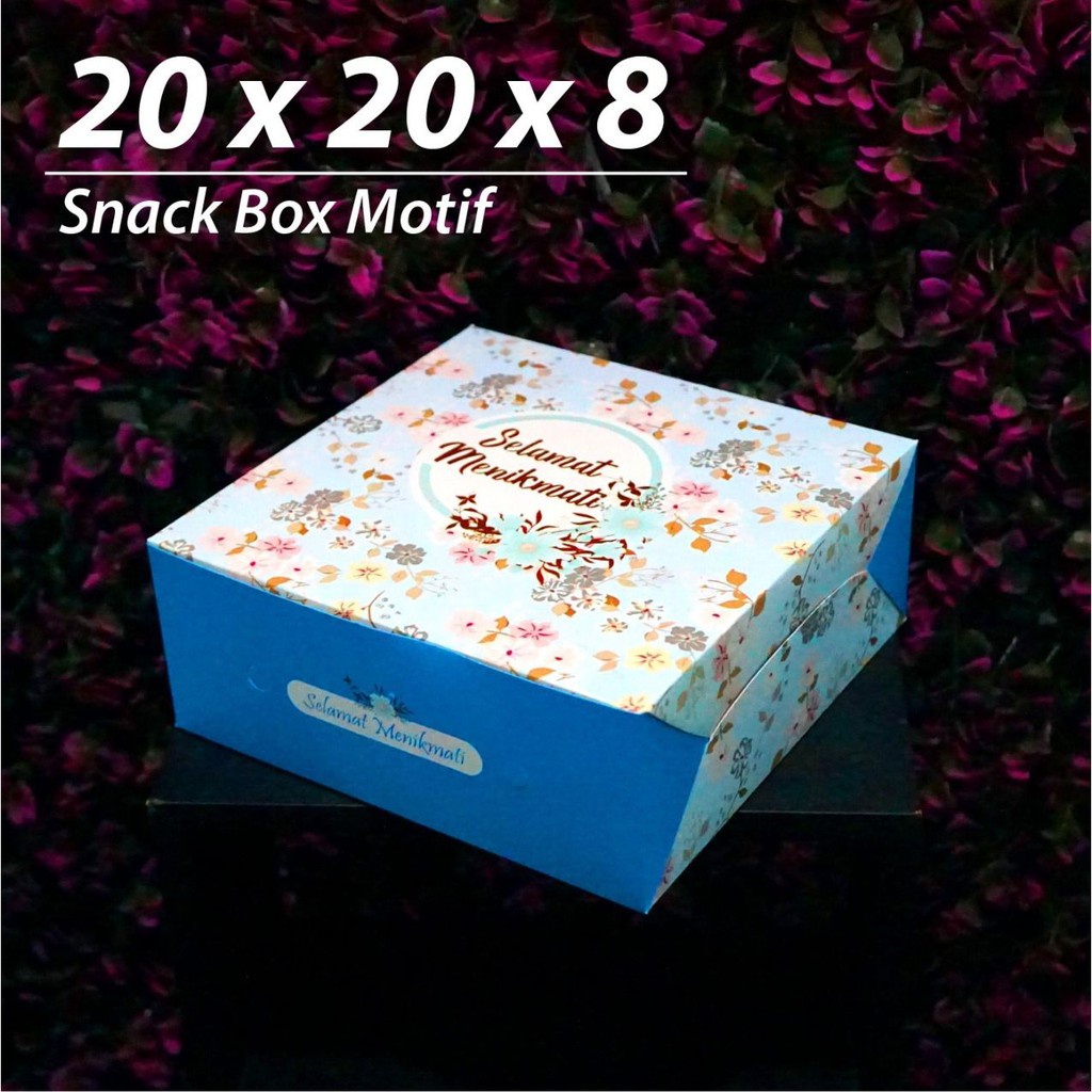 

(Depok) Dus Makanan Motif 20 x 20 x 8 cm - Dus Kue - Snack Box - Warna Warni