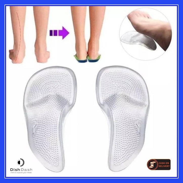 [BAYAR DI TEMPAT] 1 Pasang Insole Silicone Gel Untuk Kaki Flat Foot Corrector Support Silicone Gel / Insole Orthotic Flat Foot