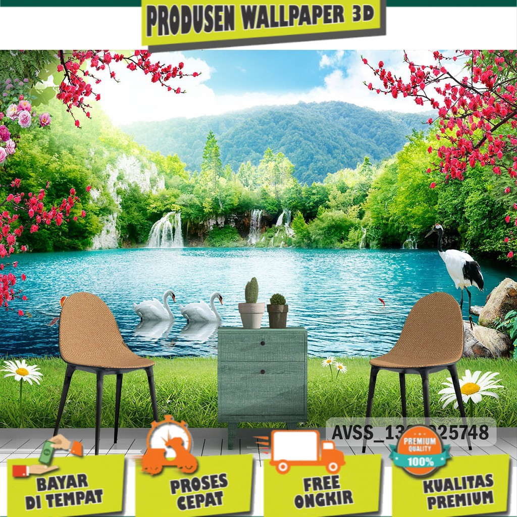 SUDAH ADA LEM NYA, Wallpaper Custom Rom, Wallpaper Dinding Ruang Tamu Wallpaper Pemandangan Alam 3d