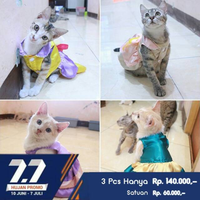 Dress satin diskon 7.7 dress lucu untuk kucing size S M L XL