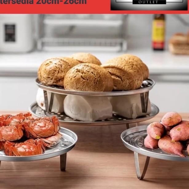 ✵ Kukus Kukusan Alat Tatakan Rak Kukus Panci Stainless Steel 22Cm - 22Cm ✻