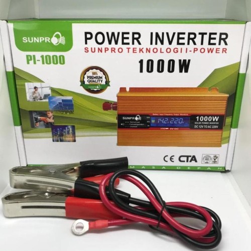 COD Power Inverter 1000 Watt Sunpro PI-10 Mengubah Arus DC Menjadi AC