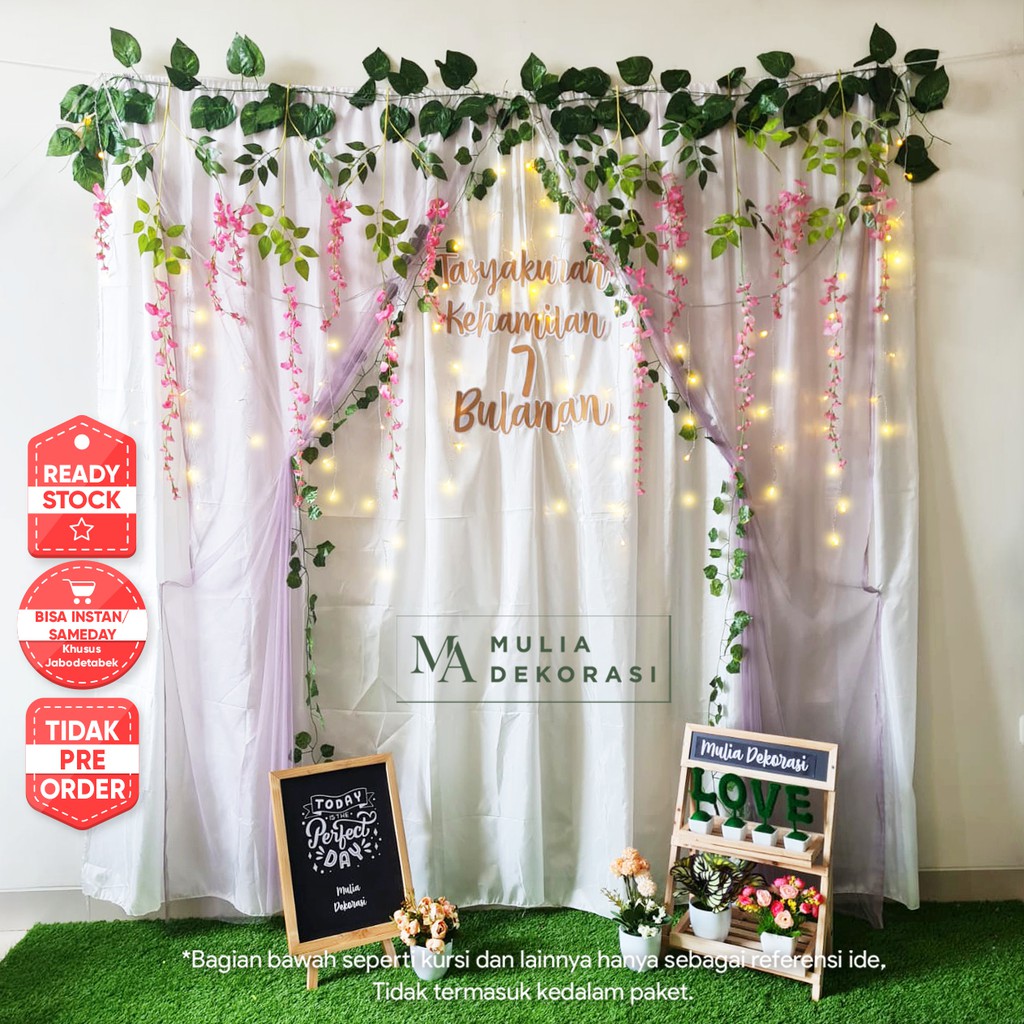 Dekorasi Syukuran Tasyakuran Backdrop 4 7 Bulanan PhotoBooth DIY Paket Mulia DD