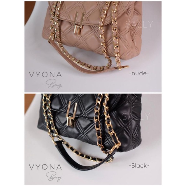 Siap Kirim -  Vyona Bag Black Nude by Sally Scarf
