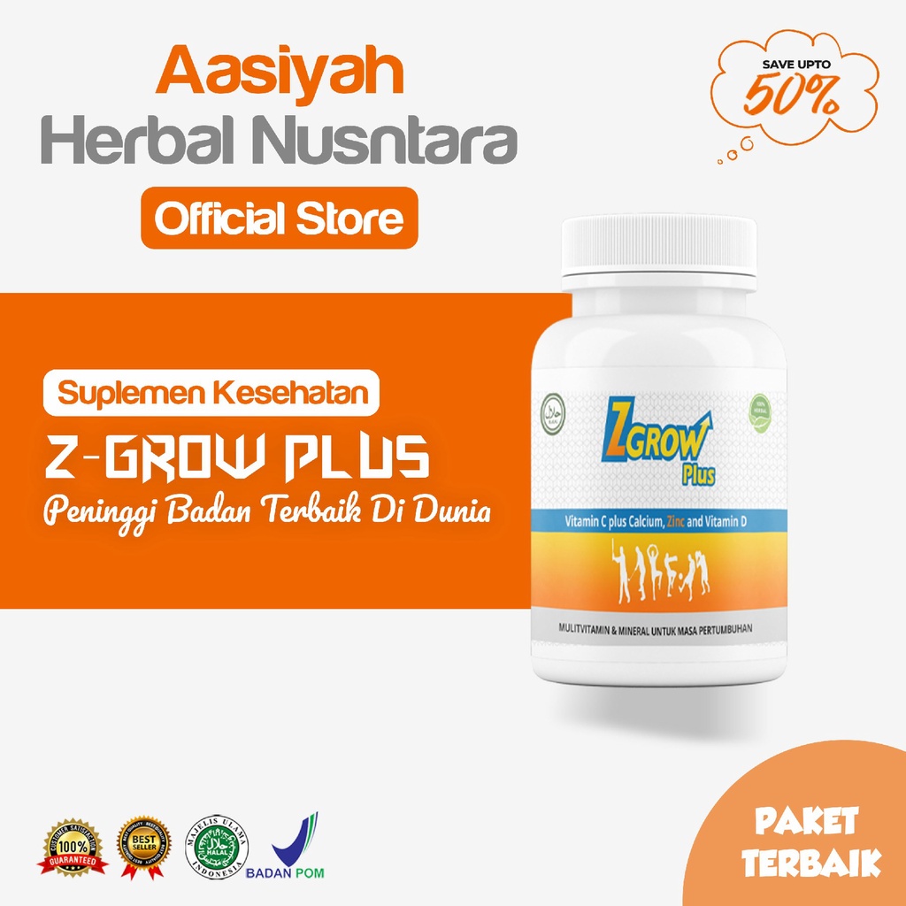 Z-GROW PLUS -  PENINGGI BADAN OROGINAL | KAPSUL DAN SUSU | PENAMBAH TINGGI BADAN TERBAIK | ZINC DAN 