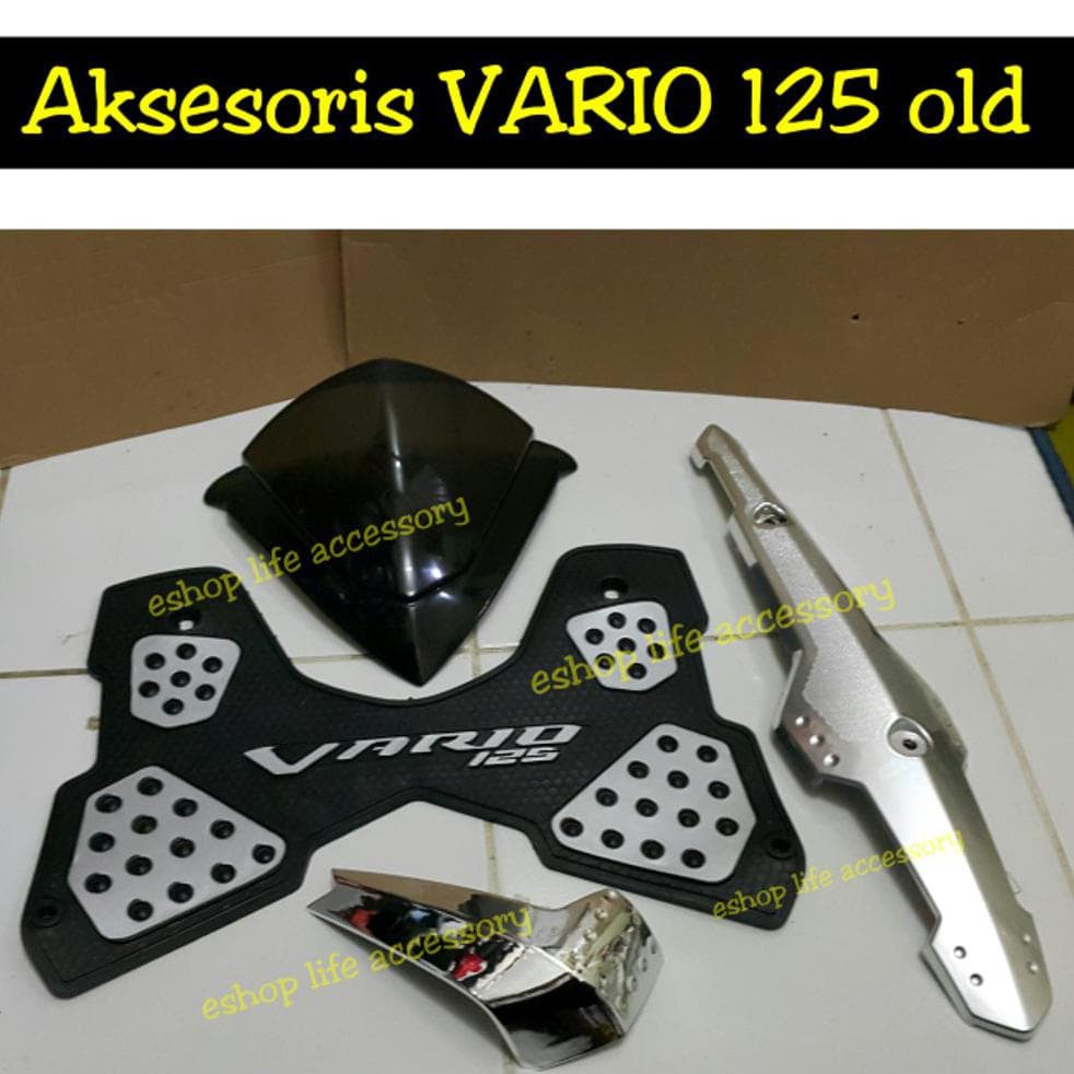 Paket Aksesoris Vario 125 Pgmfi Old Visor Karpet Knalpot Motor Air new