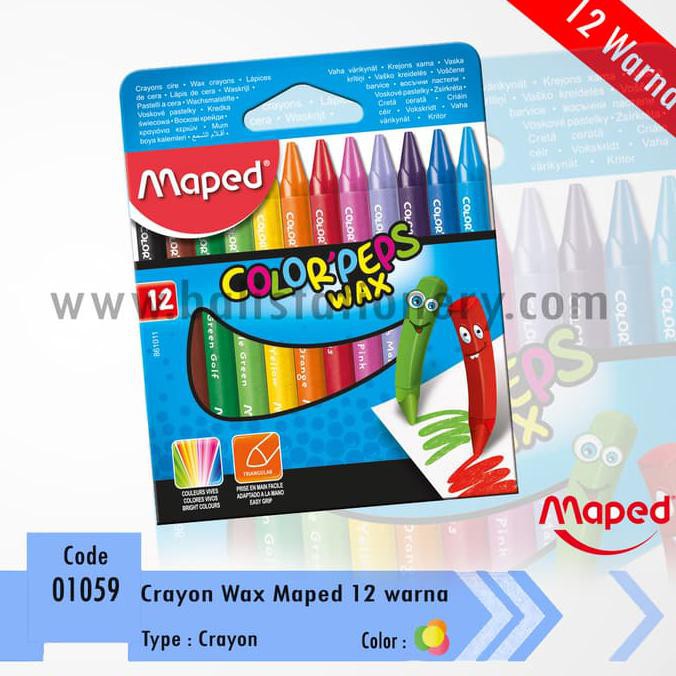 

Ready Stock] Maped Wax Crayon Set 12 Warna