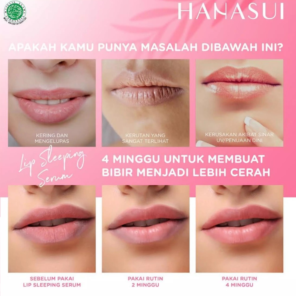 HANASUI Sleeping Serum Strawberry &amp; Honey - 12gr /Serum Bibir  / lip serum/ Melembabkan bibir