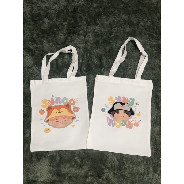 Tote Bag Simple Cute Karakter dan Bergambar Member EN / Korean