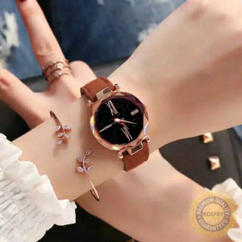 (Grosir)Jam Tangan Wanita Fashion Strap Kulit(Terima Cod)