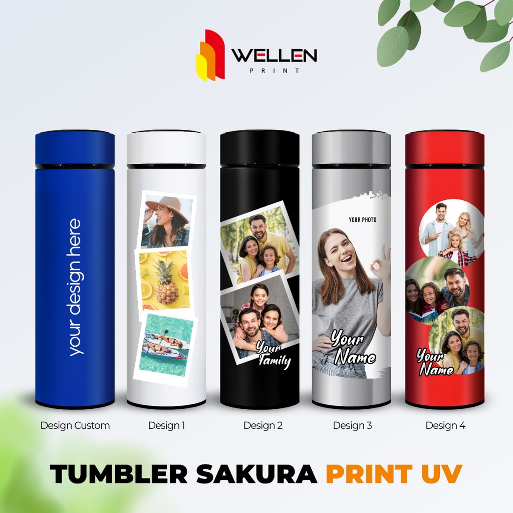 Jual Wellen Print Tumbler Sakura Print Custom Termos Botol Minum Souvenir Cetak Uv Nama Logo 7562