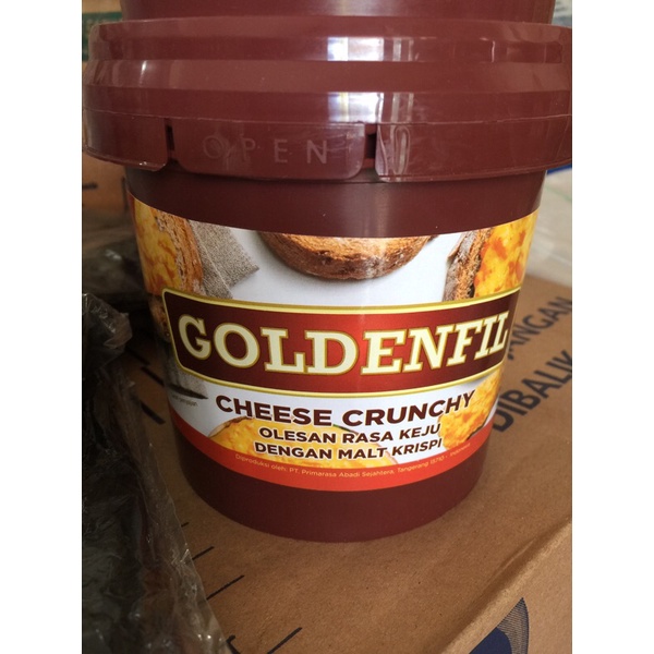 Goldenfil Cheese Crunchy 1 kg Selai Olesan Rasa Keju dan Malt Krispi