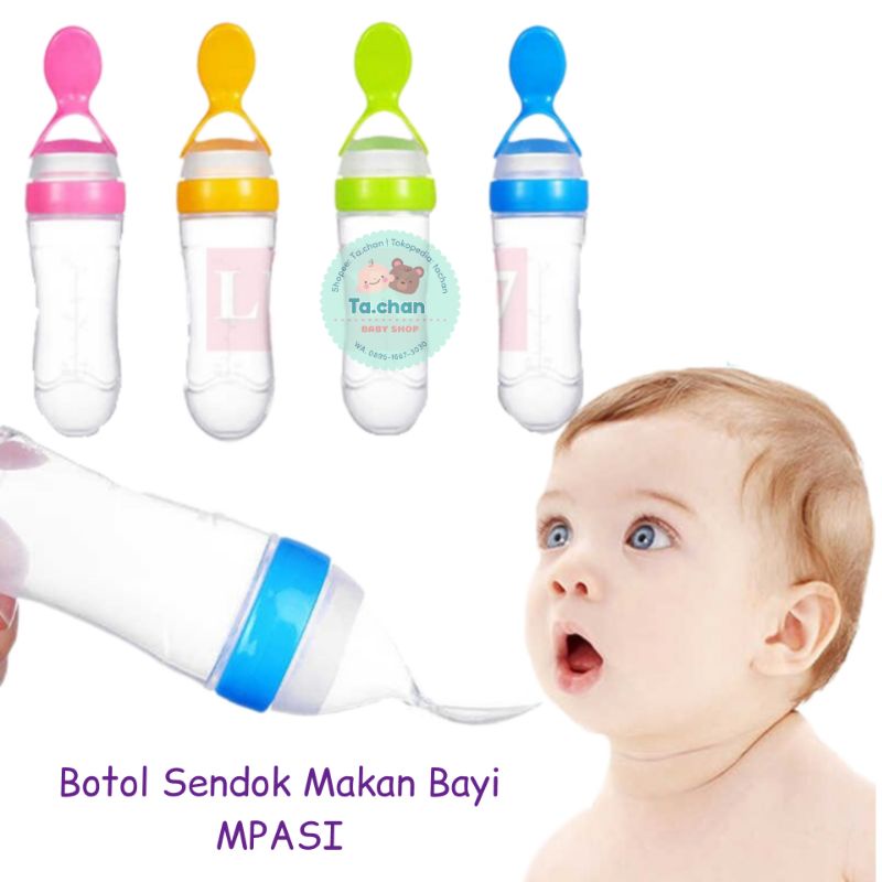 Botol sendok makan Bayi mpasi/ Baby feeder/ botol sendok bayi silikon