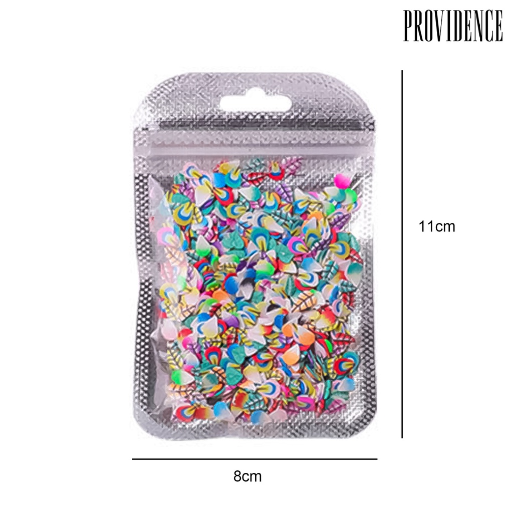 Providence 1000Pcs/Set Nail Slices Fruit Feather Shape Ultra Thin Polymer Clay Soft Mixed Nail Art Slime DIY Charms for Gift