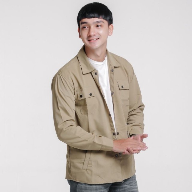 Jaket Semi Parka Pria trucker Jacket Bahan Canvas Size S M L XL XXL XXXL