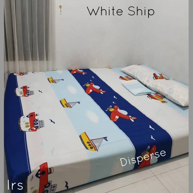 Sprei whiteship, sprei katun, sprei homemade, sprei katun, sprei karakter anak