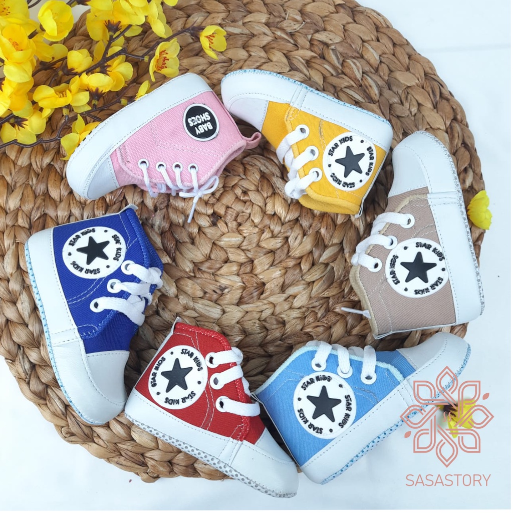 [PILIH WARNA] SEPATU PREWALKER BABY BAYI UNISEX NEWBORN BELAJAR JALAN ANAK 0-12 BLN TALI FP04