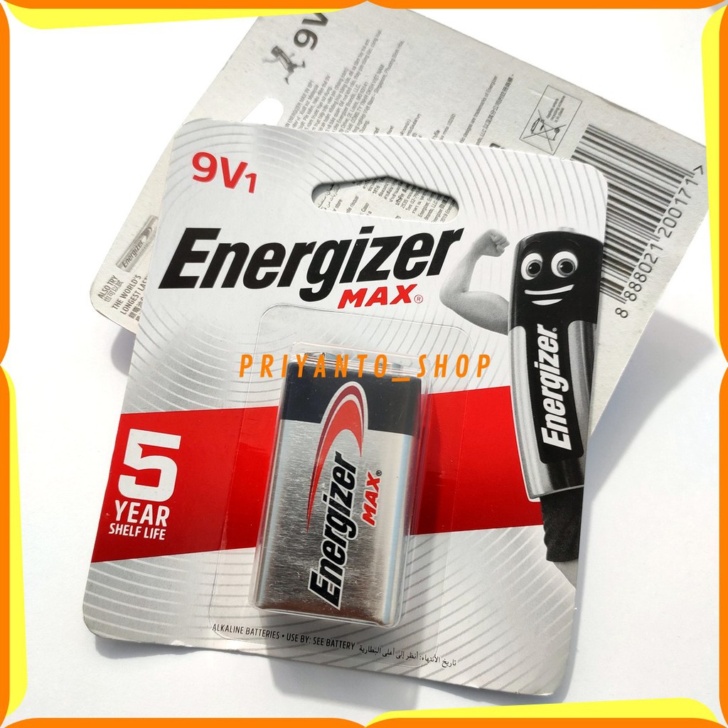 Asli batu Baterai Energizer max 9v Battery 6LF22 Energizer 9V1 Original