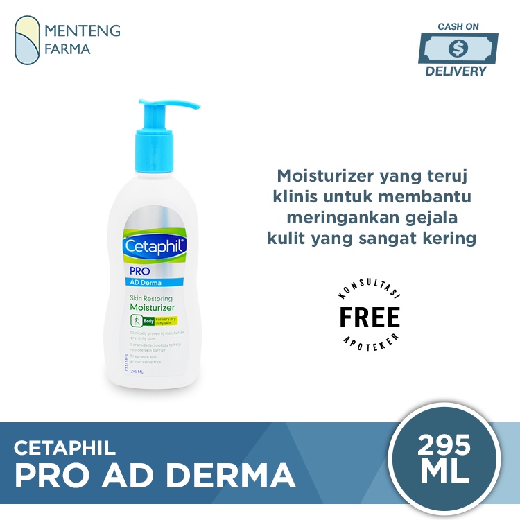 Cetaphil Pro AD Derma Skin Restoring Moisturizer 295 mL | Pelembab Kulit Kering