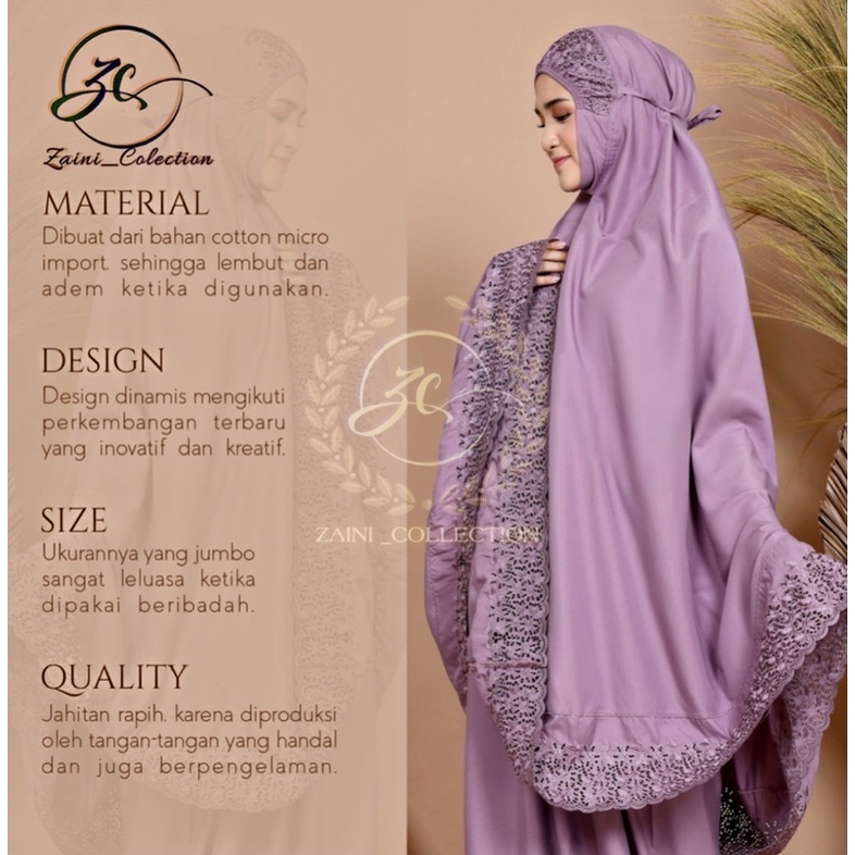 Mukena Dewasa Khodijah Free Tas Cantik Mukenah Cantik Renda Premium Jumbo Bahan Katun Rosella Lembut