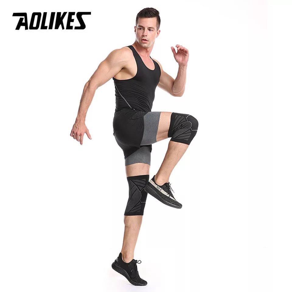 AOLIKES 7710 Premium Knee Sleeve Stylish Kneepad Brace Support - Deker Pelindung Lutut Kaki Olahraga