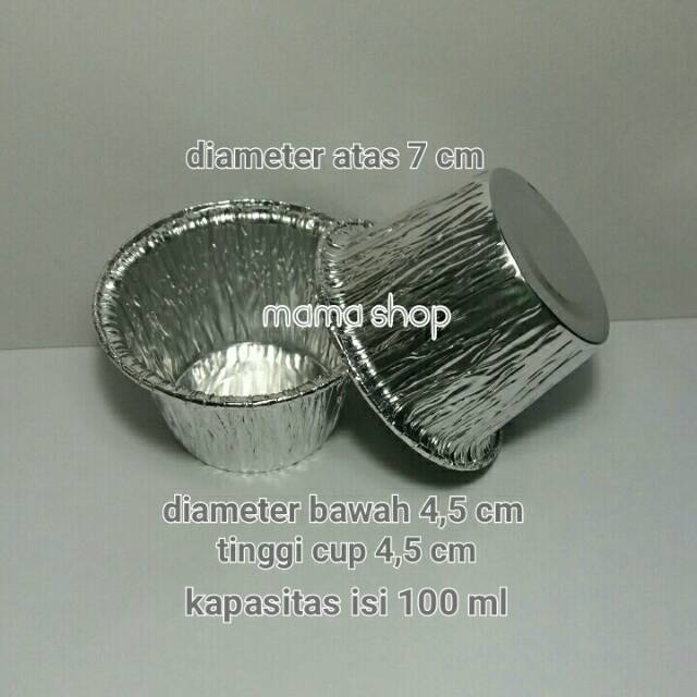 24 Cup Aluminium Foil Kotak Kecil maupun Bulat Kecil untuk Macaroni panggang dan lain lain