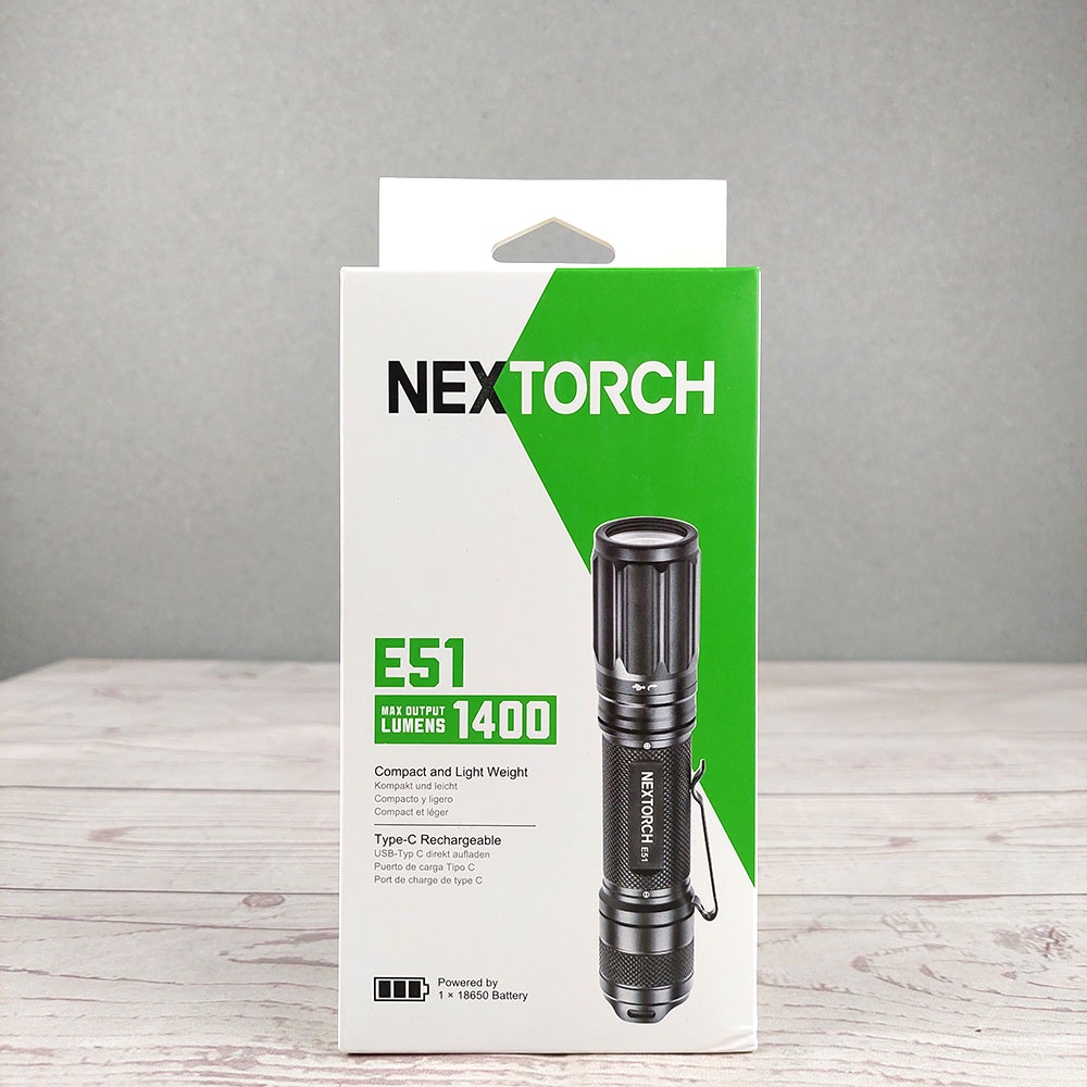 NexTorch Senter LED Flashlight Rechargeable OSRAM P9 1400 Lumens - E51 V2.0 - Black