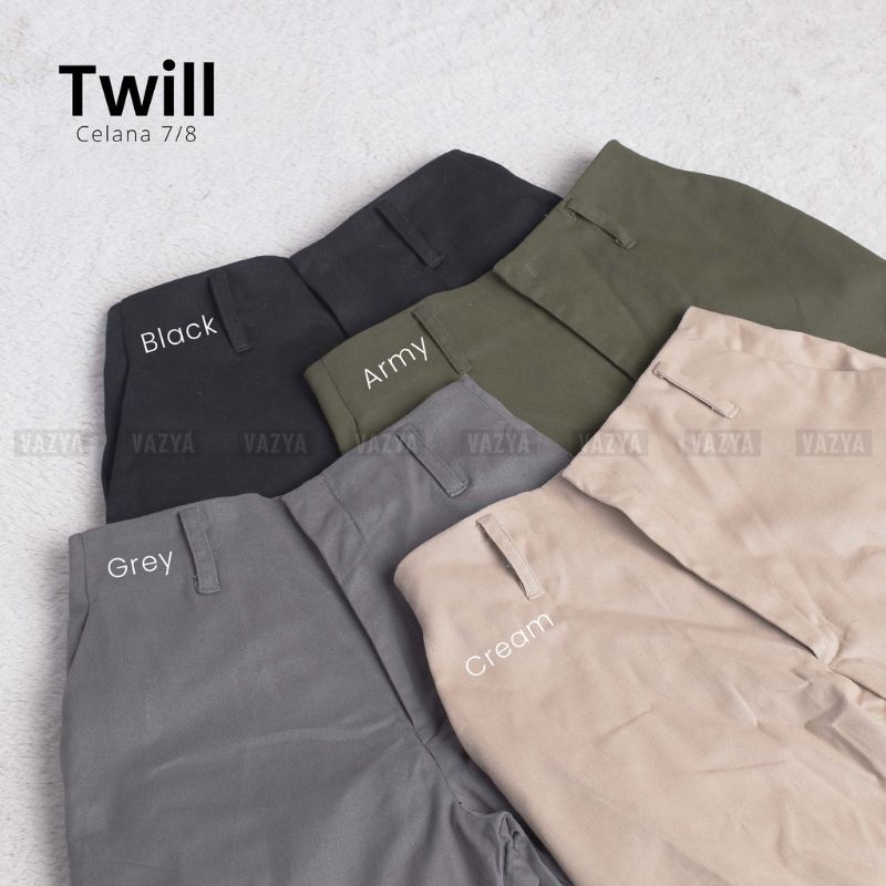 CELANA 7/8 Wanita Cotton Twill Stretch Import