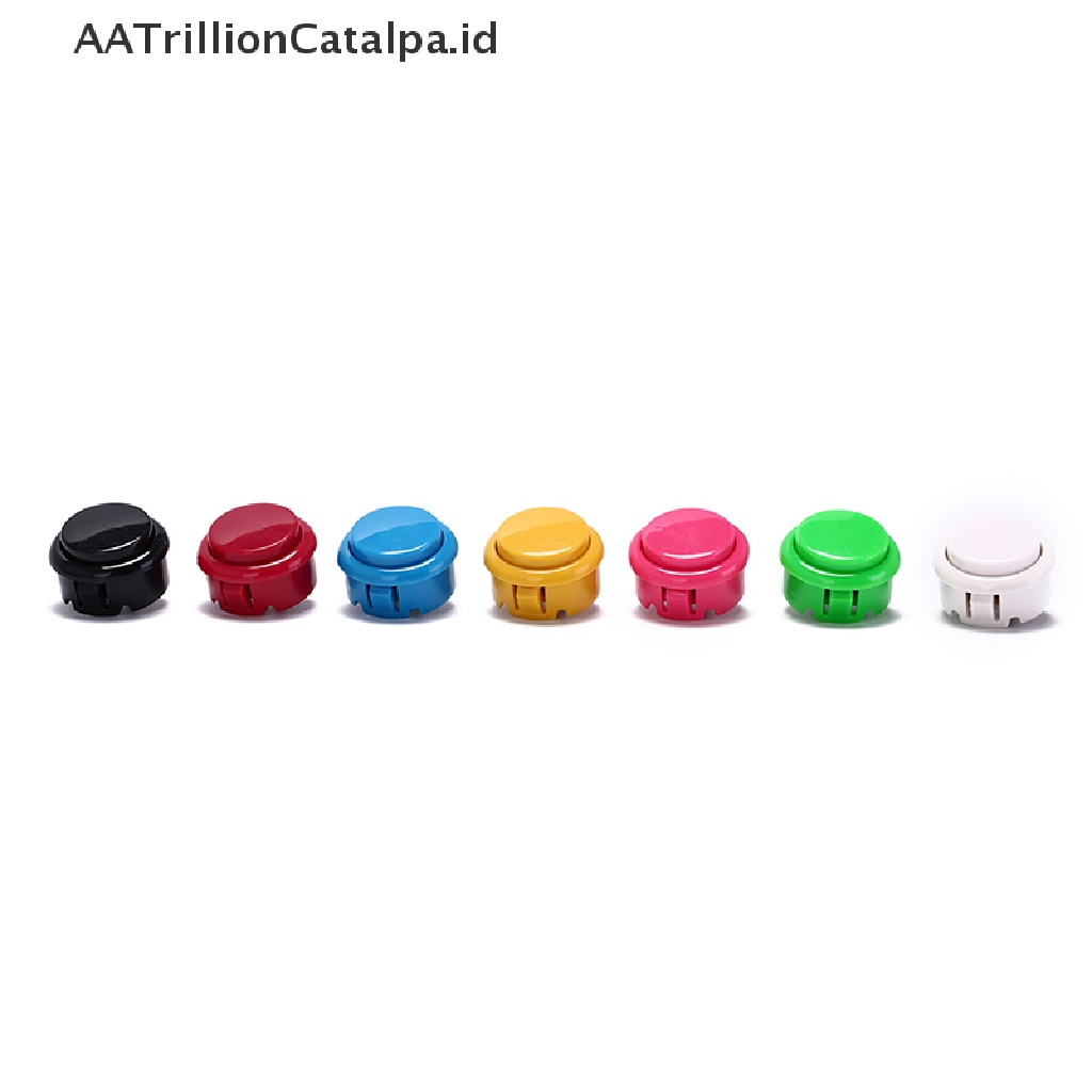 Aatrillioncatalpa 10pcs Tombol Tekan Pengganti 30mm 7 Warna Untuk Game arcade