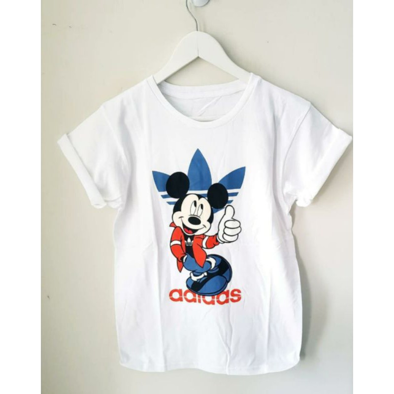 Kaos Motif Mickey Adidas