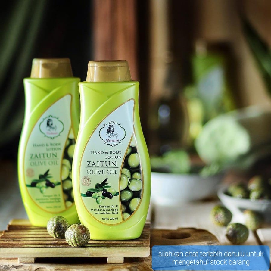 PURBASARI HAND BODY LOTION 220ML | 100ML ZAITUN PELEMBAB LOTION TUBUH