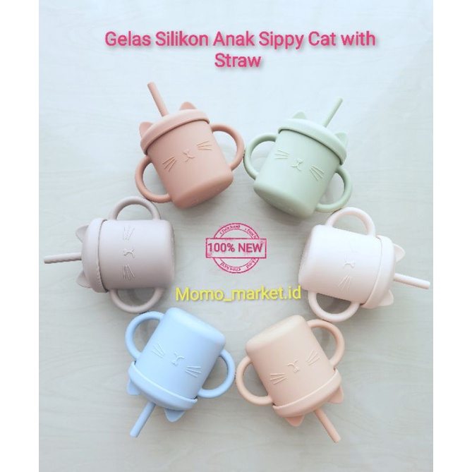 Gelas Silikon Bayi Anak Cat Sippy Cup