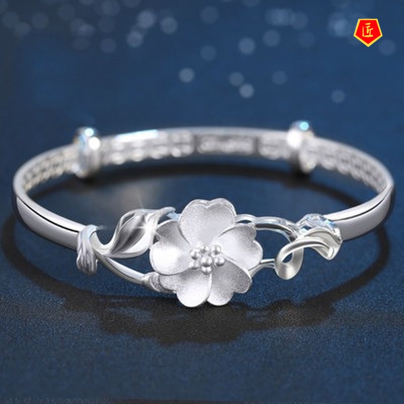 [Ready Stock]Silver Frosted Flower Bracelet Fashion Elegant