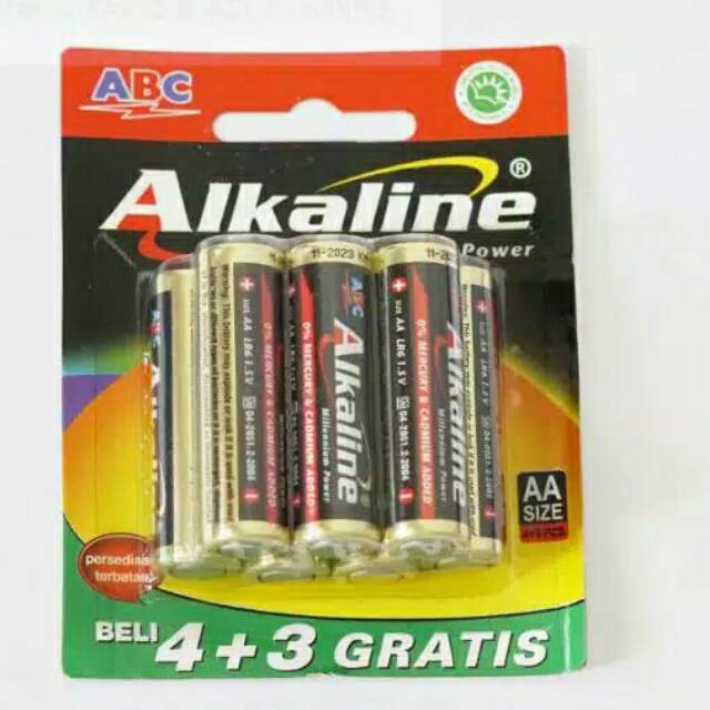 baterai alkaline AA 4+3 isi 7pcs