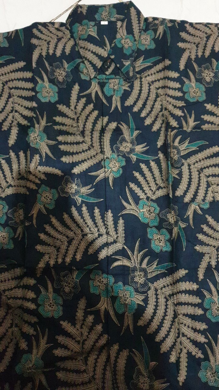 Bswart Hrb026 Kenongo Hem Batik Pisang Bali Biru Kemeja Batik Pria