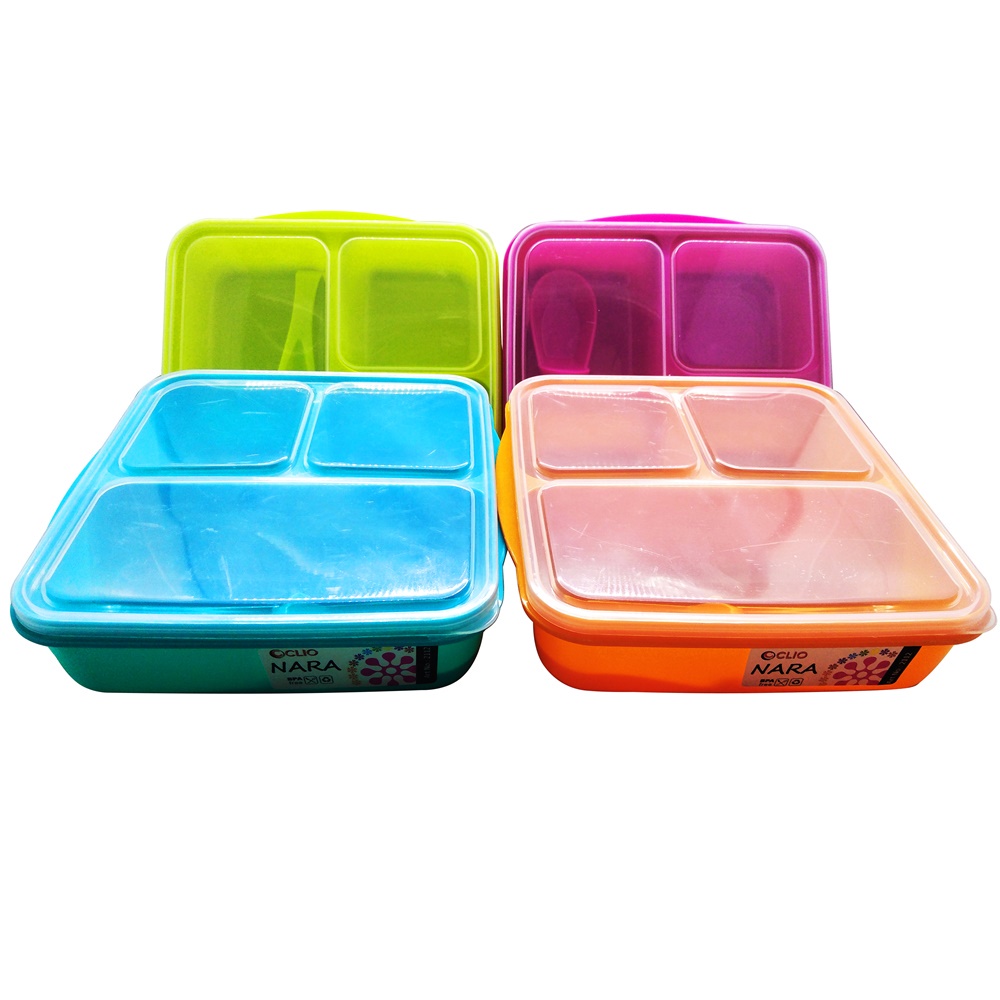 DM - Lunch Box Kotak Makan Clio NARA Bekal Makanan Sekat - Warna