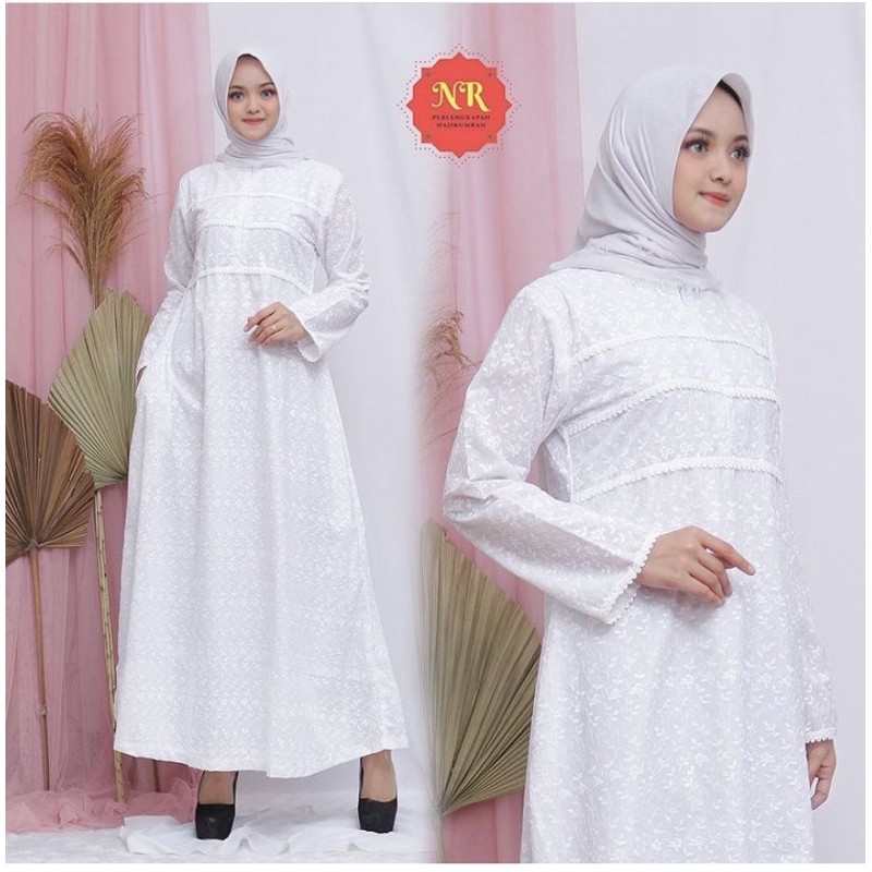 GAMIS PUTIH HAJI UMROH / BUSANA MUSLIM WANITA / GAMIS HITAM PERLENGKAPAN HAJI UMROH