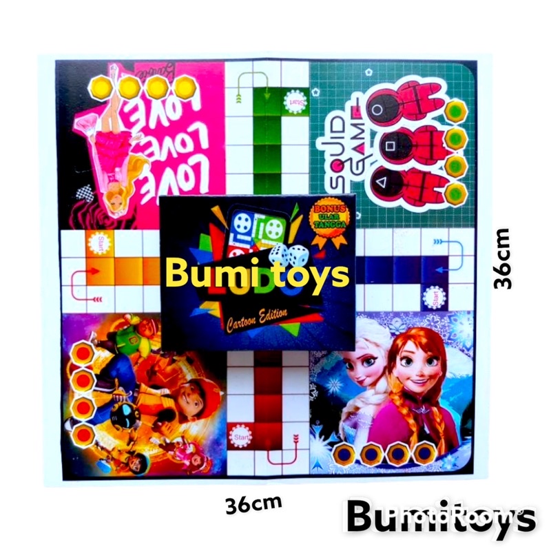 mainan ludo dan ular tangga besar 36cm / mainan jadul / mainan anak murah / mainan tradisional